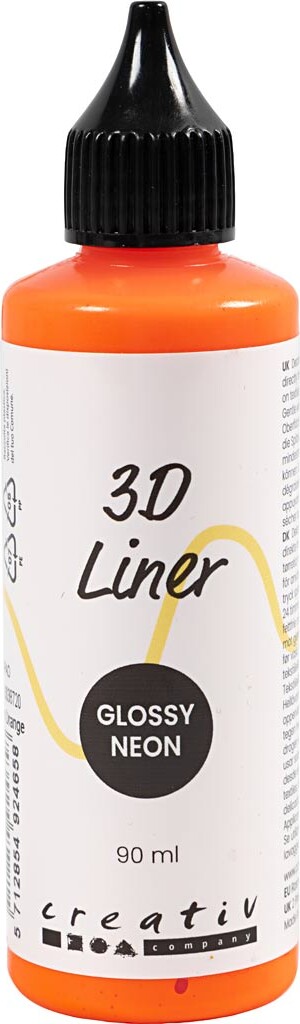 3d Liner - Blank - Halvdækkende - Neon Orange - 90 Ml