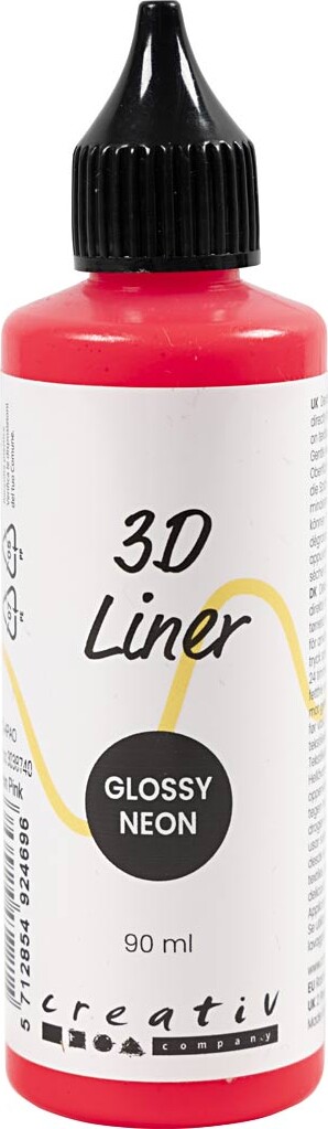 3d Liner - Blank - Halvdækkende - Neon Pink - 90 Ml