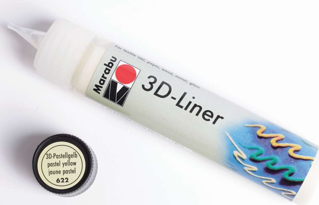 Marabu - 3d Liner - Pastel Gul - 25 Ml