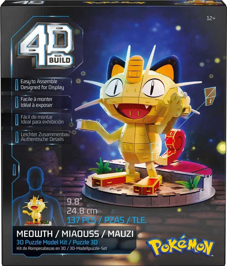 Pokémon 4D Build Meowth, 3D Puslespil & Byggesæt - 137 dele