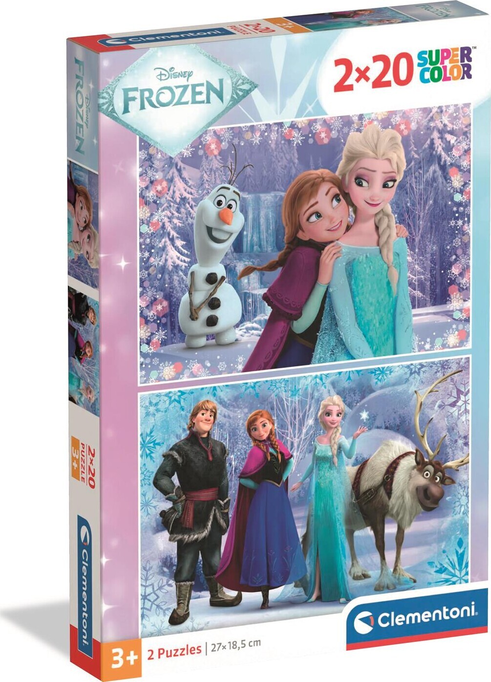 Frost Puslespil - Disney - Super Color - 2x20 Brikker - Clementoni