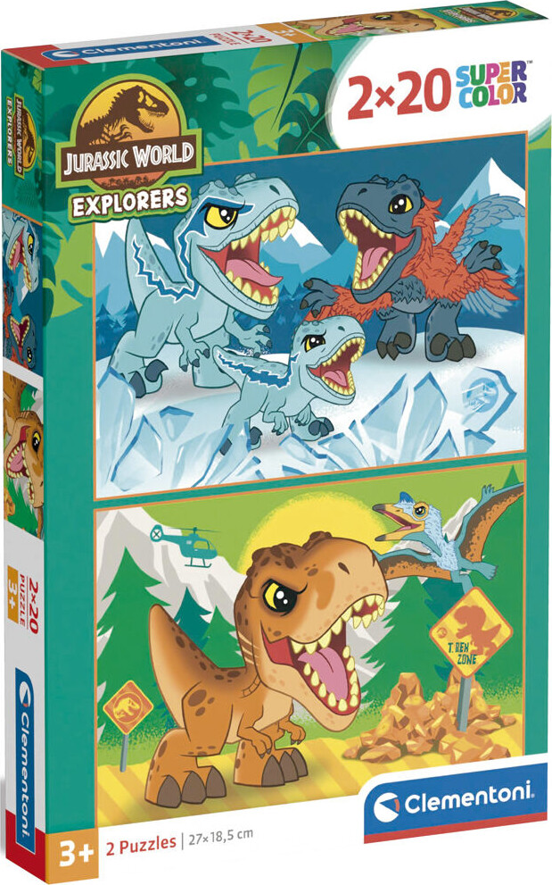 Se Clementoni Puslespil - Jurassic World Explorers - 2x20 Brikker hos Gucca.dk