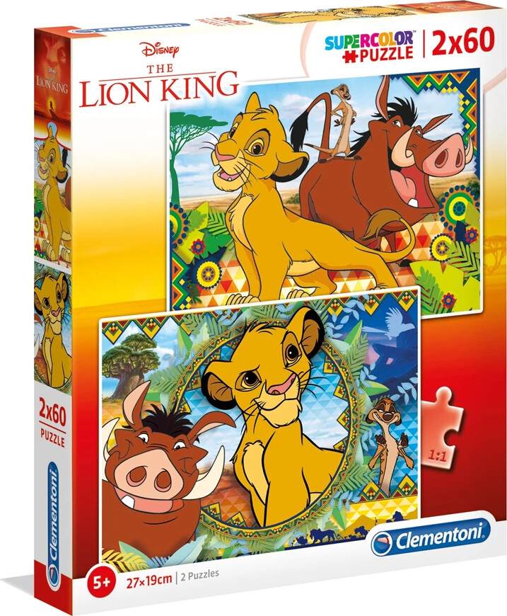 Løvernes Konge Puslespil - Disney - 2x60 Brikker - Clementoni