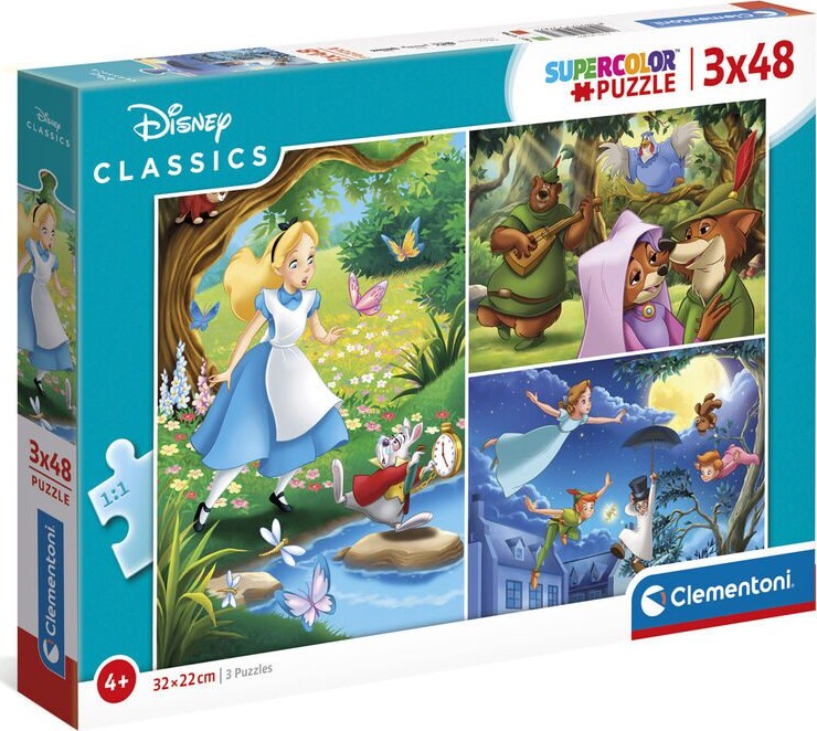 Disney Puslespil - Classics - 3x48 Brikker - Clementoni