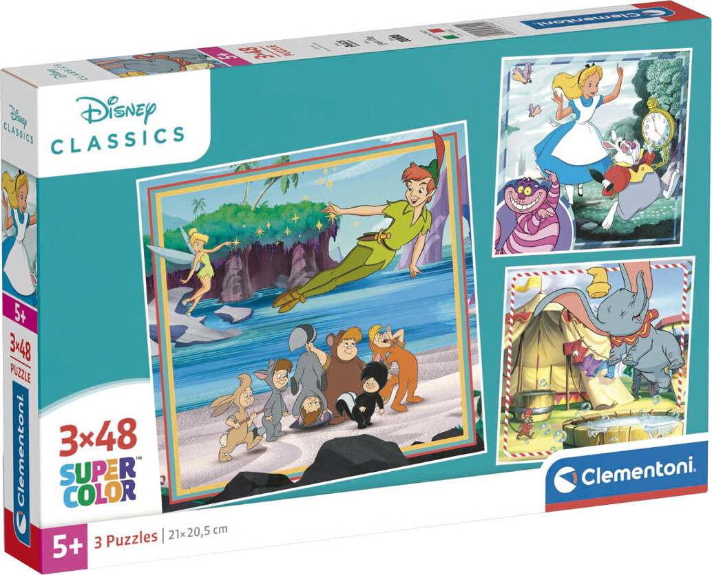 Disney Puslespil - Disney Classics - 3x48 Brikker - Clementoni