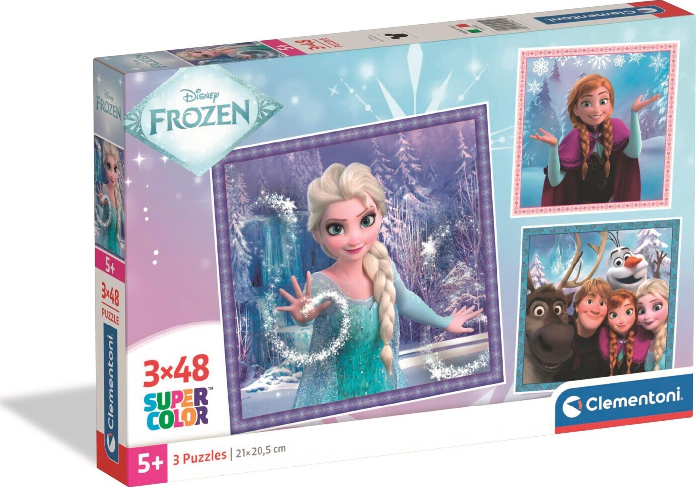 Frost Puslespil - Disney - Super Color - 3x48 Brikker - Clementoni