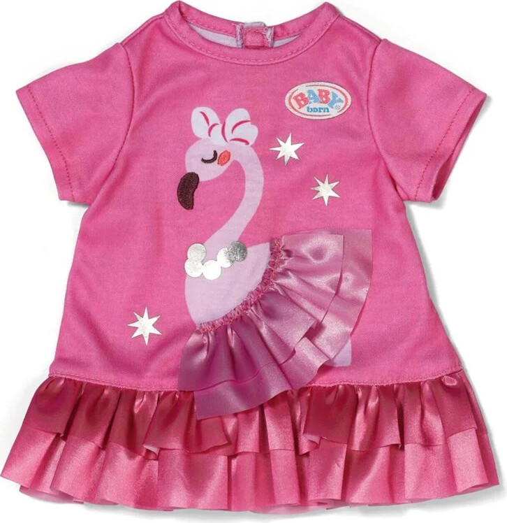 Baby Born - Kjole Med Flamingo Til Dukke - 43 Cm