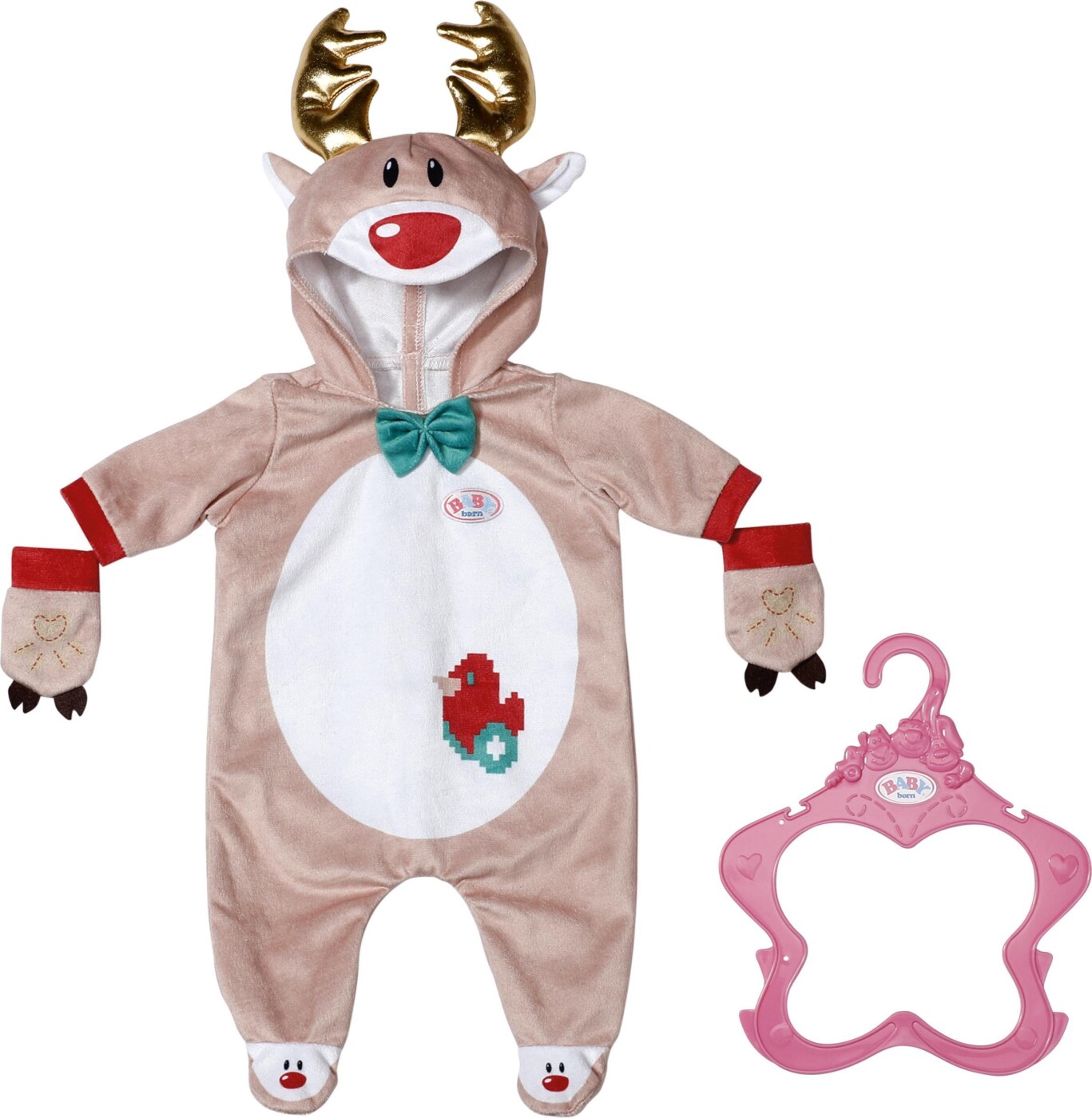 Babyborn Dukketøj - Rensdyr Onesie - 43 Cm