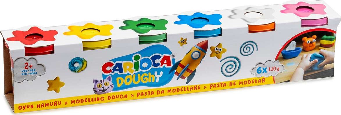 Carioca - Doughy - Modellervoks Til Små Børn 6x110 G - 42179