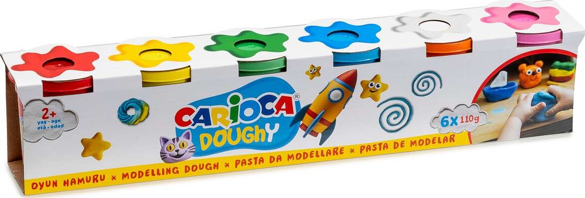 Carioca - Doughy - Modellervoks Til Små Børn 6x110 G - 42179