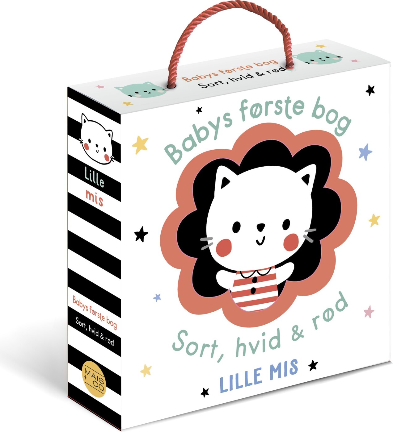 Babys Første Bog - Sort, Hvid & Rød - Lille Mis (stofbog) - Bog