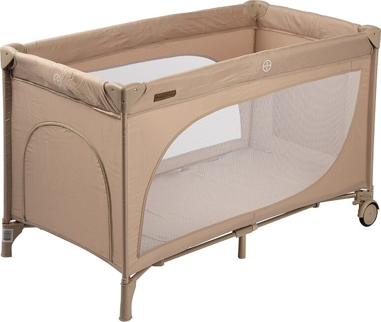 Babytrold - Rejseseng Med åbning Og Hjul - Khaki - 124 X 65 X 75 Cm