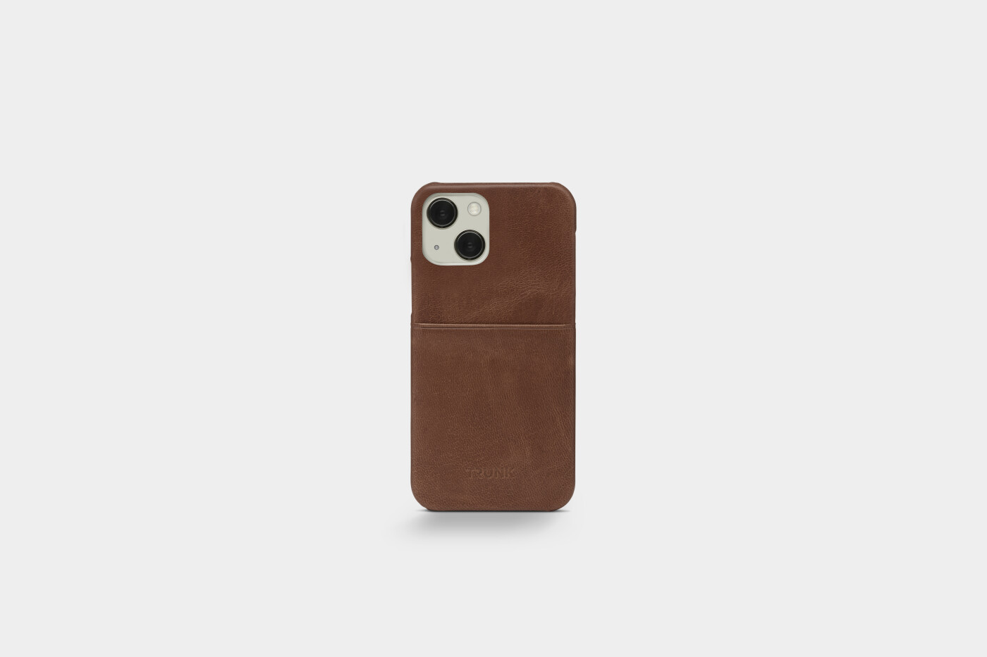 Trunk - Iphone 13 Cover - Med Kortholder - ægte Læder - Brun