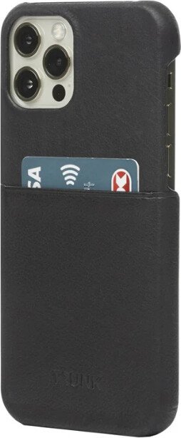 Trunk - Iphone 13 Pro Cover - Med Kortholder - ægte Læder - Sort
