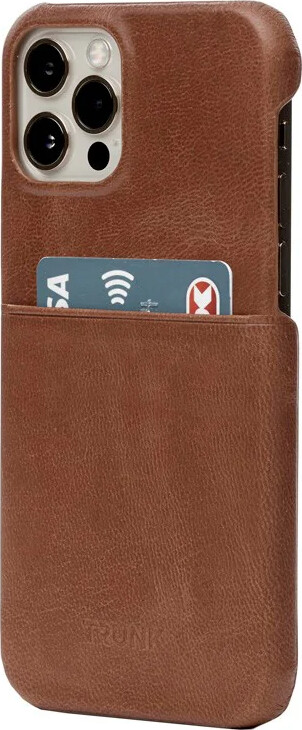 Trunk - Iphone 13 Pro Cover - Med Kortholder - ægte Læder - Brun