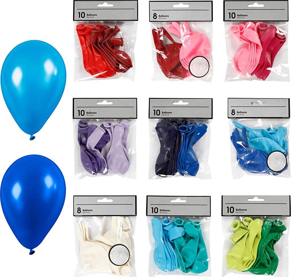 Balloner - Assorterede Farver - 30 Pakker