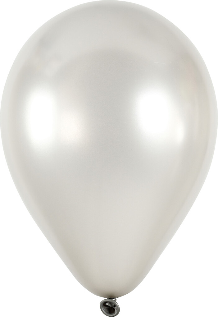 Billede af Sølv Balloner - Runde - 8 Stk