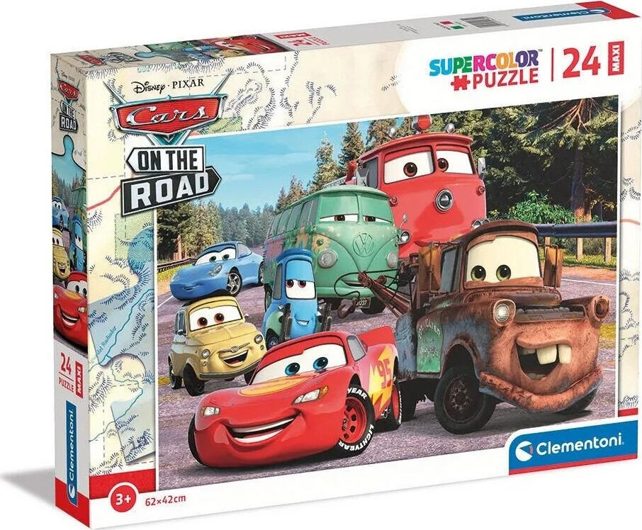 Disney Puslespil - Cars - Maxi Color - Clementoni - 24 Brikker