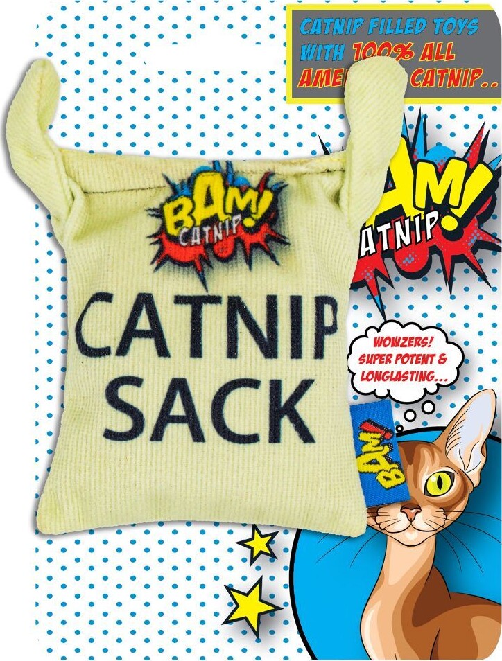 Bam! Catnip - Kattelegetøj Med Katteurt - Sæk - 10 Cm