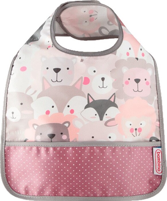 Bambino - Easy Wipe Hagesmæk - Lyserød - Bjørn