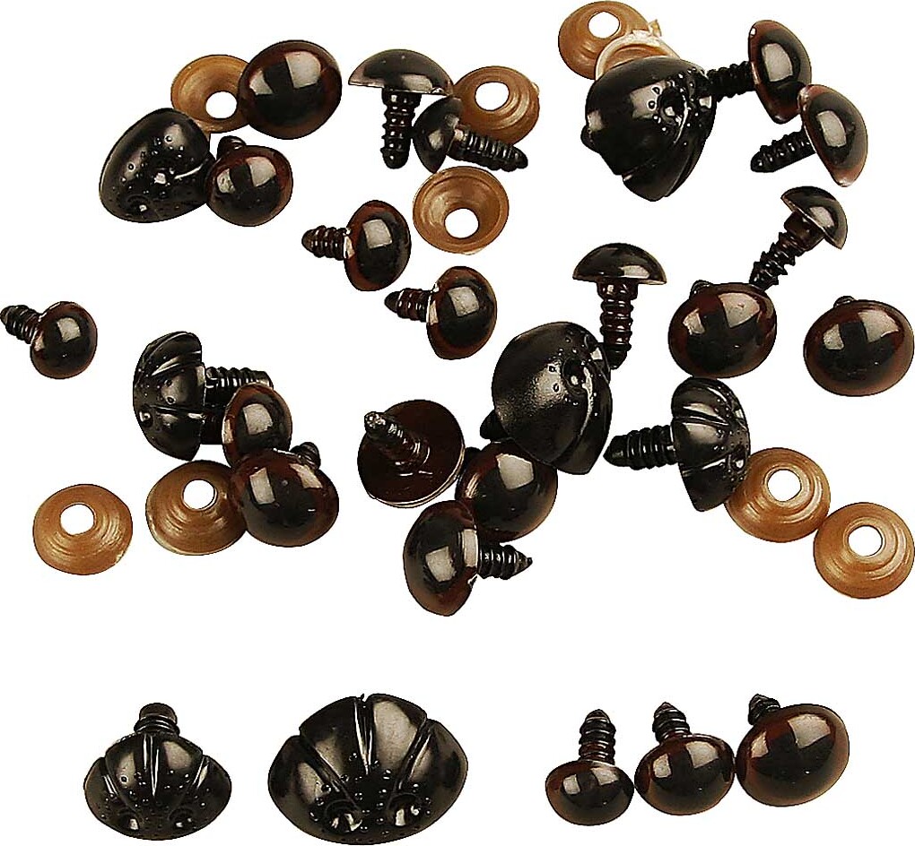 Bamseøjne Og -snuder - ø 10-15 Mm - Str. 15-25 Mm - 130 Assorterede