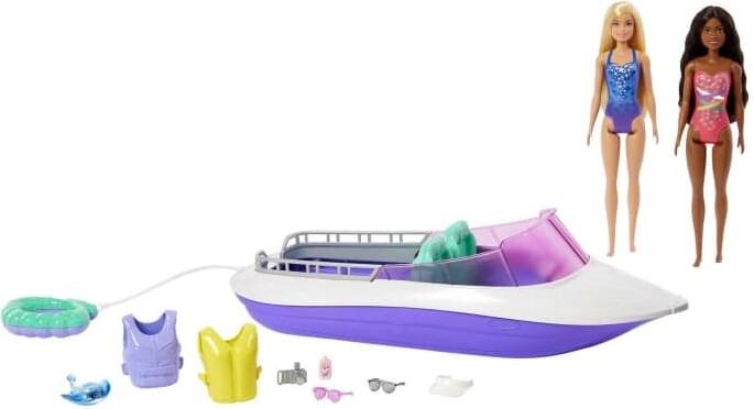 Barbie - Båd Med 2 Dukker Og Tilbehør - Mermaid Power - 45 Cm