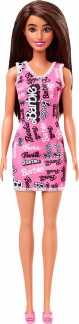 Barbie Fashionistas Dukke – Langt Brunette Hår, Graffitikjole – 3+ år