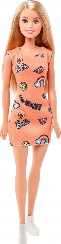 Barbie Basis Dukke - Orange Kjole