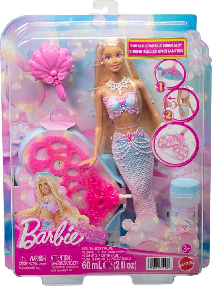 Barbie - Bubble Sparkle Mermaid - Havfrue Dukke Legesæt