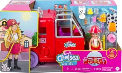 Barbie - Chelsea Brandbils Sæt Med Dukke