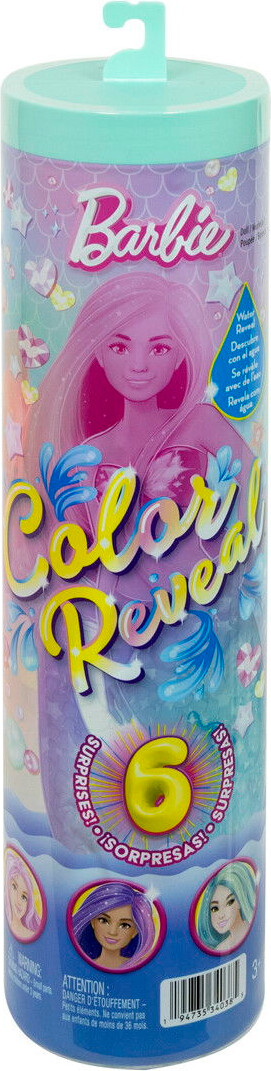 Barbie Dukke - 30 cm - Color Reveal Mermaid Treasures - Assort.