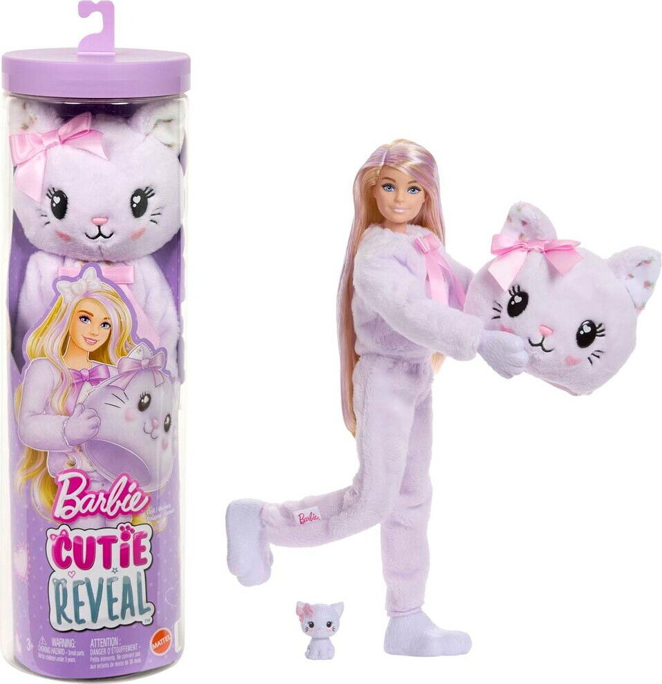 Barbie Jjp64 - Cutie Reveal Kitten Dukke - Sweet Bows - Mattel