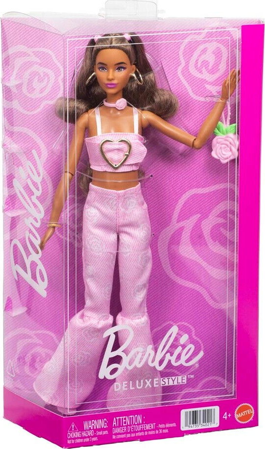 Barbie - Deluxe Style Dukke - Lyserød Jeans Latiner - Mattel Jjn72