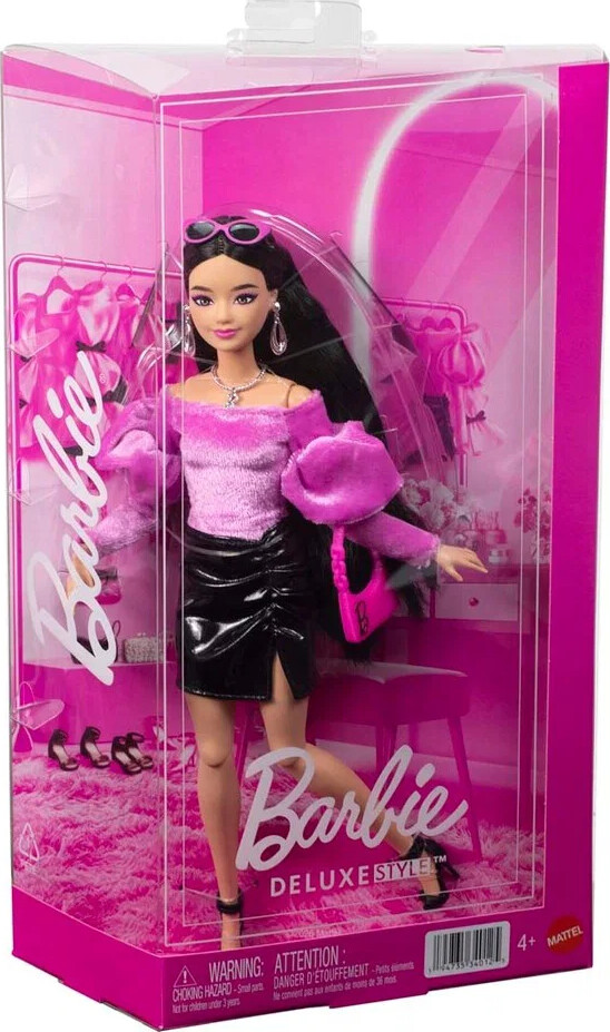 Barbie - Deluxe Style - Pink Top Og Sort Nederdel - Mattel Jjn76