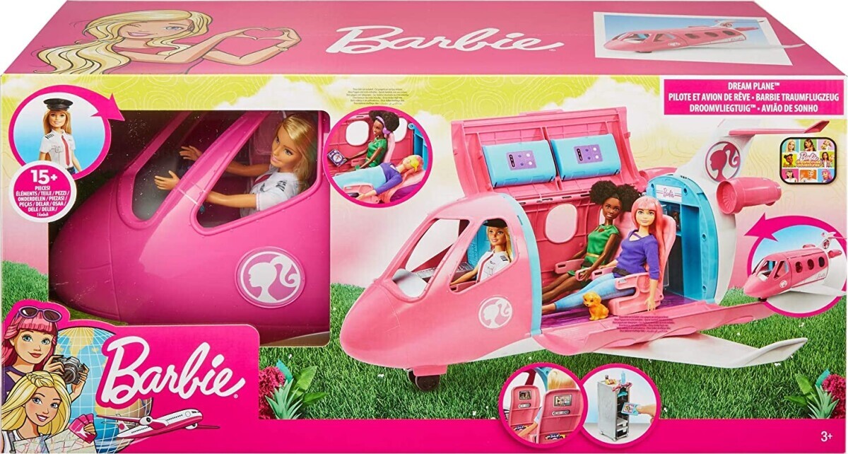 Barbie Fly - Drømme Flyvemaskine Med Pilot Dukke