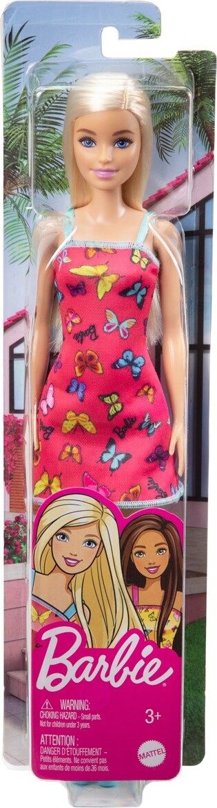 Barbie - Dukke Med Sommerfugle Kjole - Pink