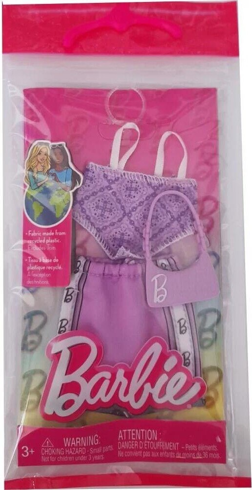 Barbie - Fashion Dukke Tøj Og Accessories - Komplet Sæt - Lilla