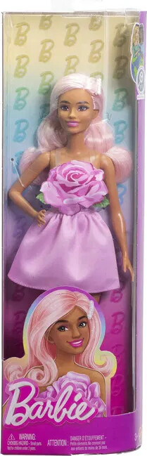Barbie Fashionista-dukke – lyserød rosekjole og hæle