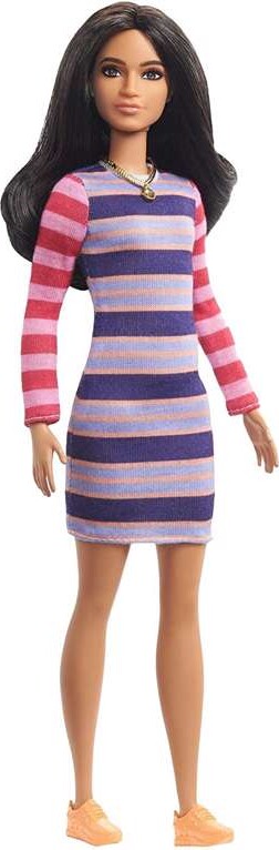 Barbie - Fashionista Dukke - Stribet Kjole