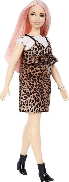 Barbie Fashionistas Dukke - Kurvet Dukke Med Pink Hår Og Kjole