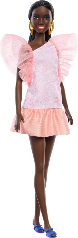 Barbie Fashionistas Dukke med Peach Pufkjole Legesæt - 3+år