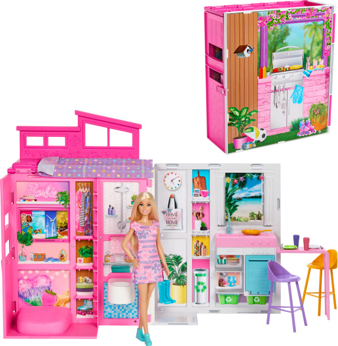 Barbie - Getaway Doll House & Doll (hrj77)