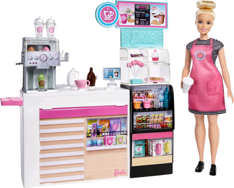 Se Barbie - Coffee Shop Kaffebar Legesæt - 20+ Dele hos Gucca.dk