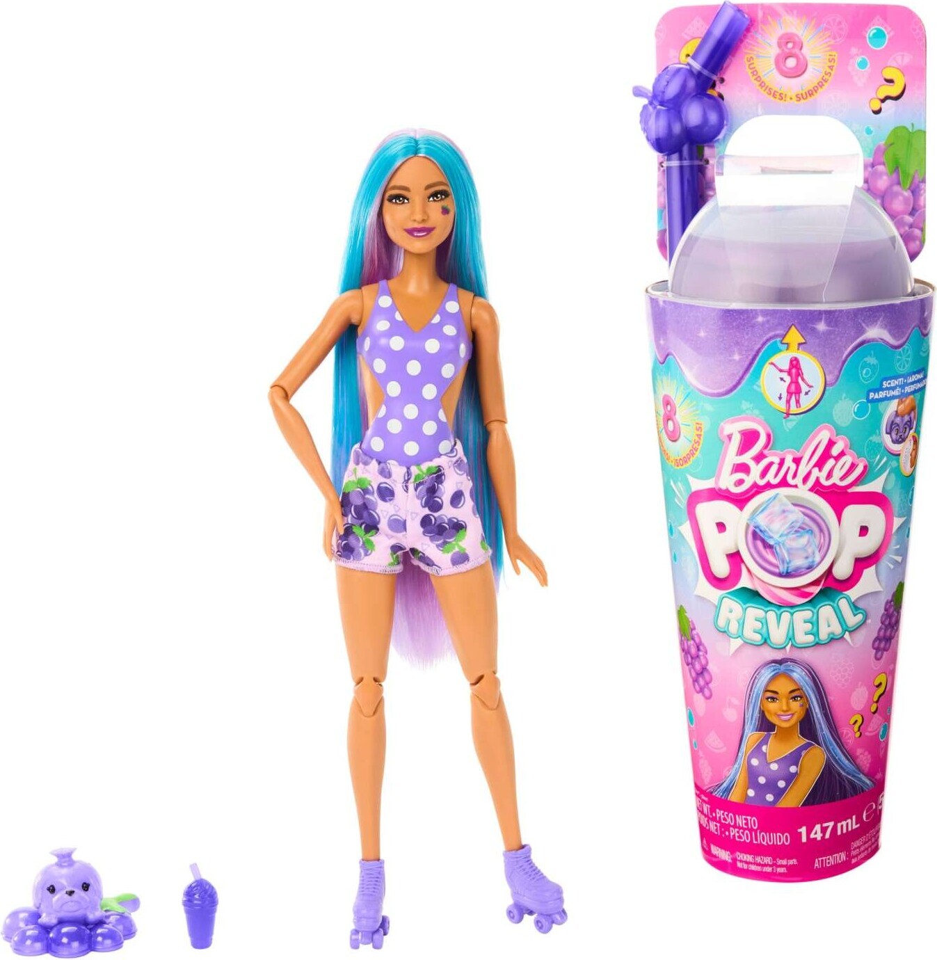 Barbie - Pop Reveal Juicy Fruits Series - Grape Fizz (hnw44)