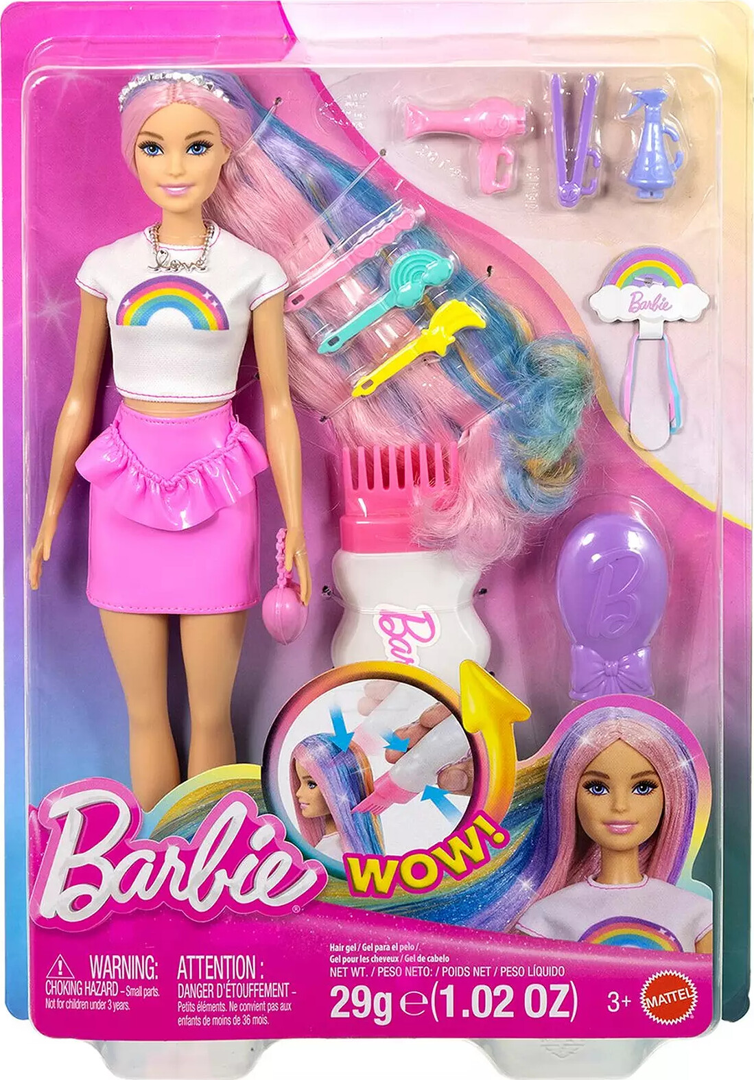 Barbie Jjp07 - Regnbueglimmer Hår Dukke Legesæt - Mattel