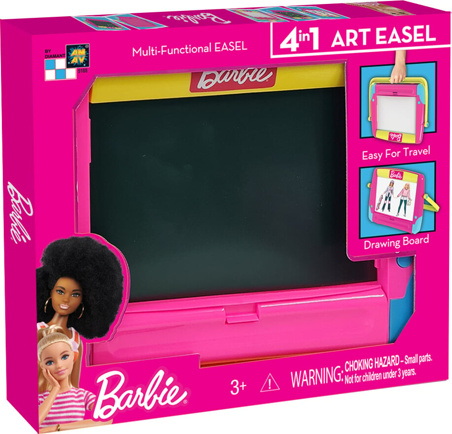 Barbie - 4-i-1 Staffeli Og Tegnetavle Til Børn - Art Easel