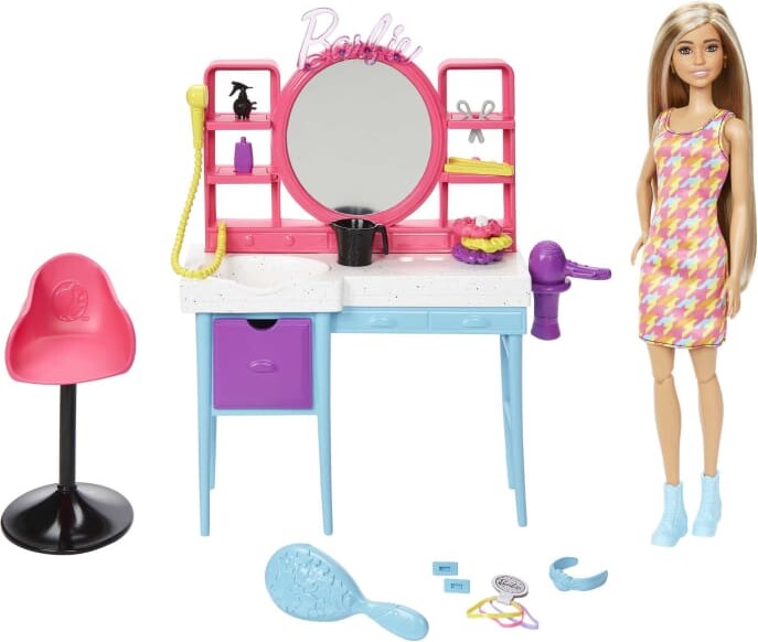 Billede af Barbie - Frisørsalon Med Totally Hair Dukke Og Tilbehør hos Gucca.dk