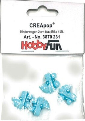 Barnevogn 2cm Lyseblå 4stk. - 3870231