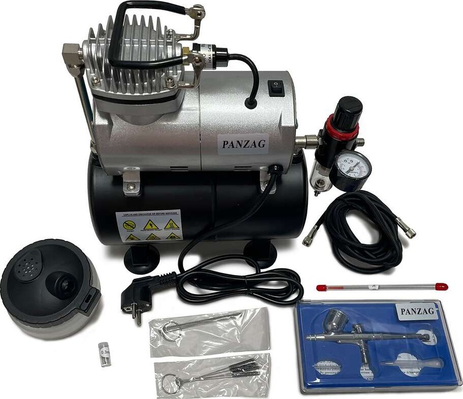 Basic Value Set 7 Parts, Compressor/airbrush/acc. - Panzag