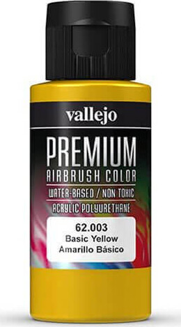 Vallejo - Premium Airbrush Maling - Basic Yellow 60 Ml